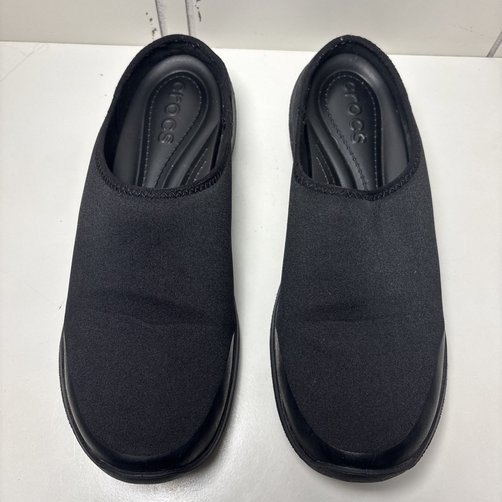 Crocs‎ Duet Busy Day Black Slip On Sock Mules Fitted Comfort Shoes Size 6